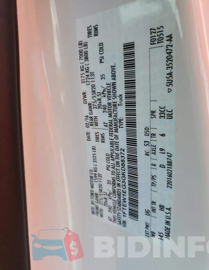 1FTEW1EG3GKD88372 Photo# 10