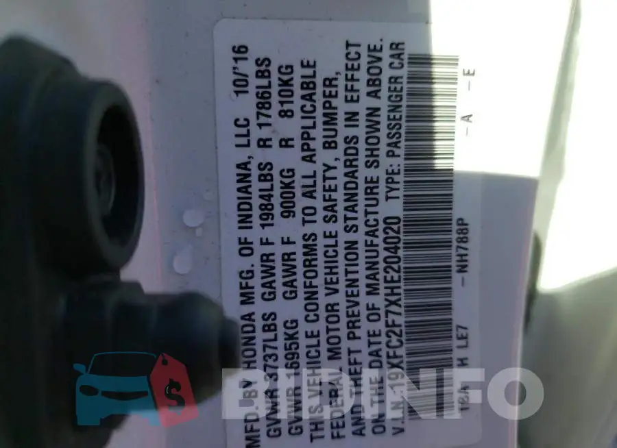 19XFC2F7XHE204020 Photo# 10