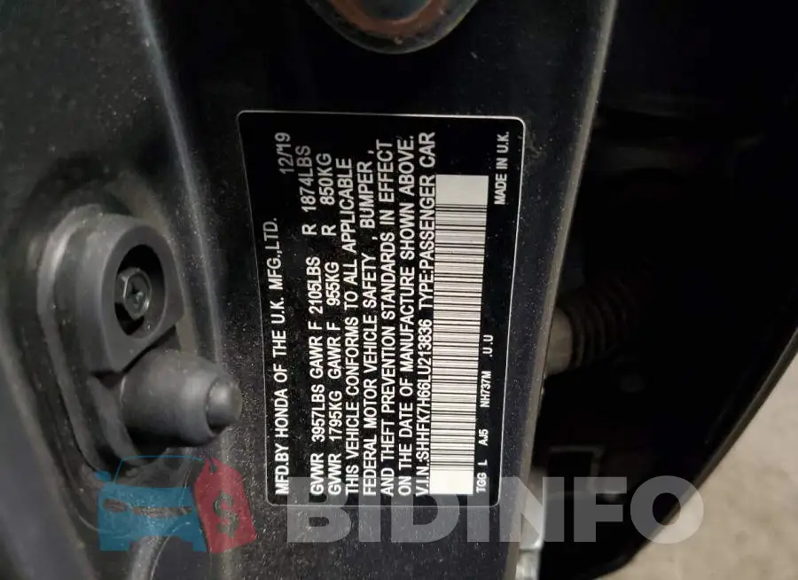 SHHFK7H66LU213836 Photo# 10