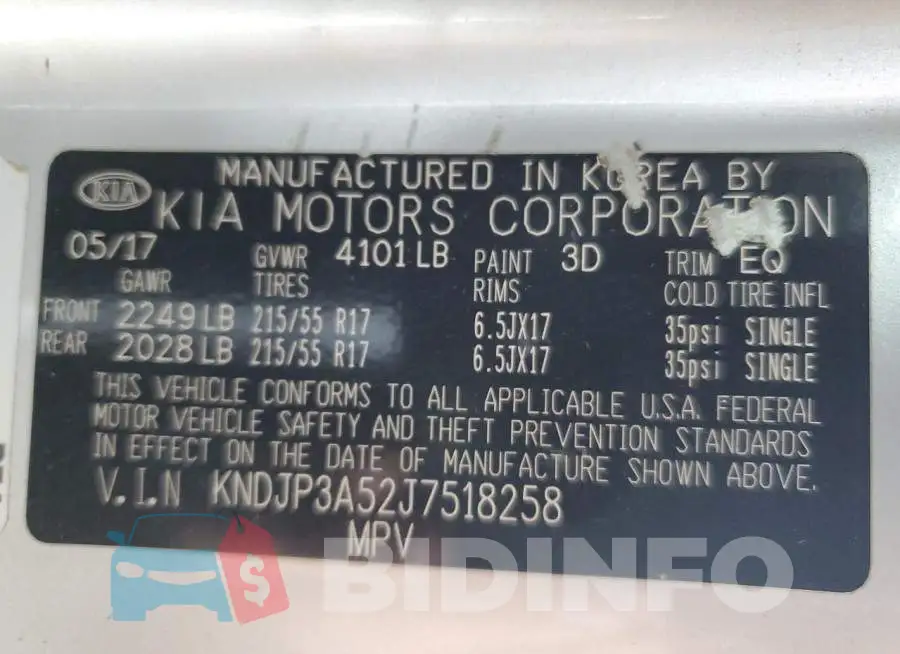 KNDJP3A52J7518258 Photo# 10