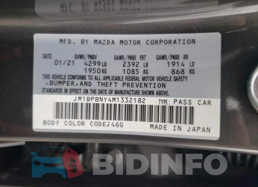 JM1BPBNY4M1332182 Photo# 10