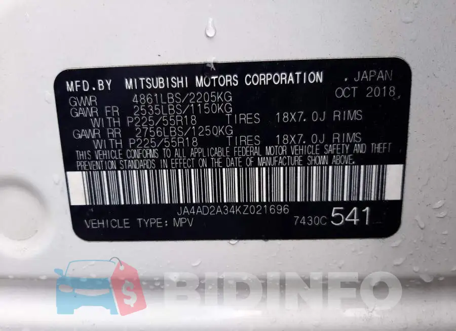 JA4AD2A34KZ021696 Photo# 10