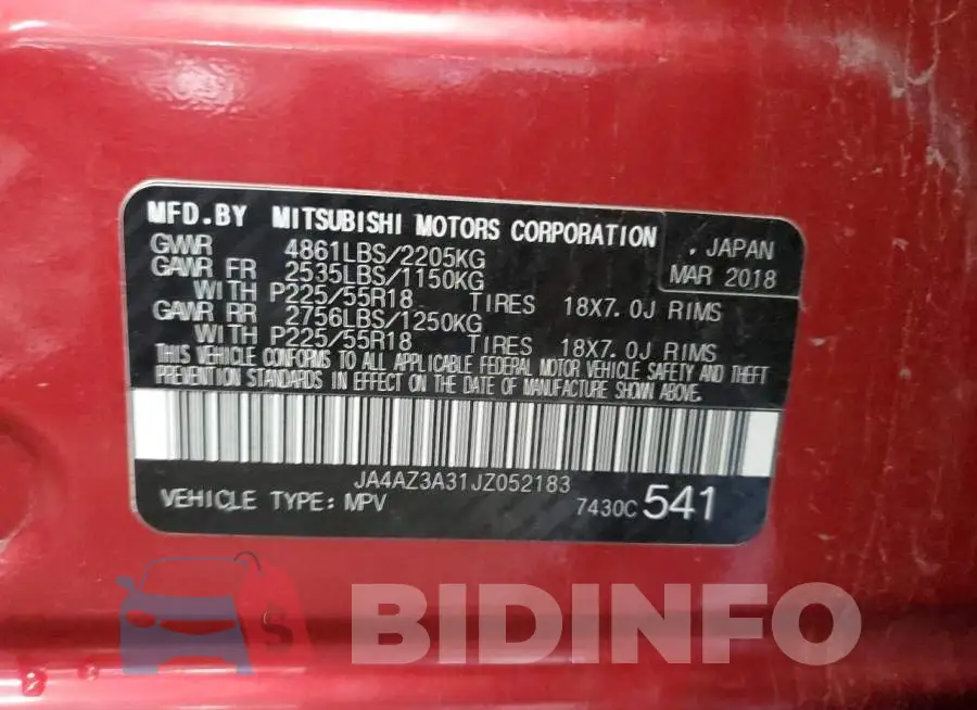 JA4AZ3A31JZ052183 Photo# 10