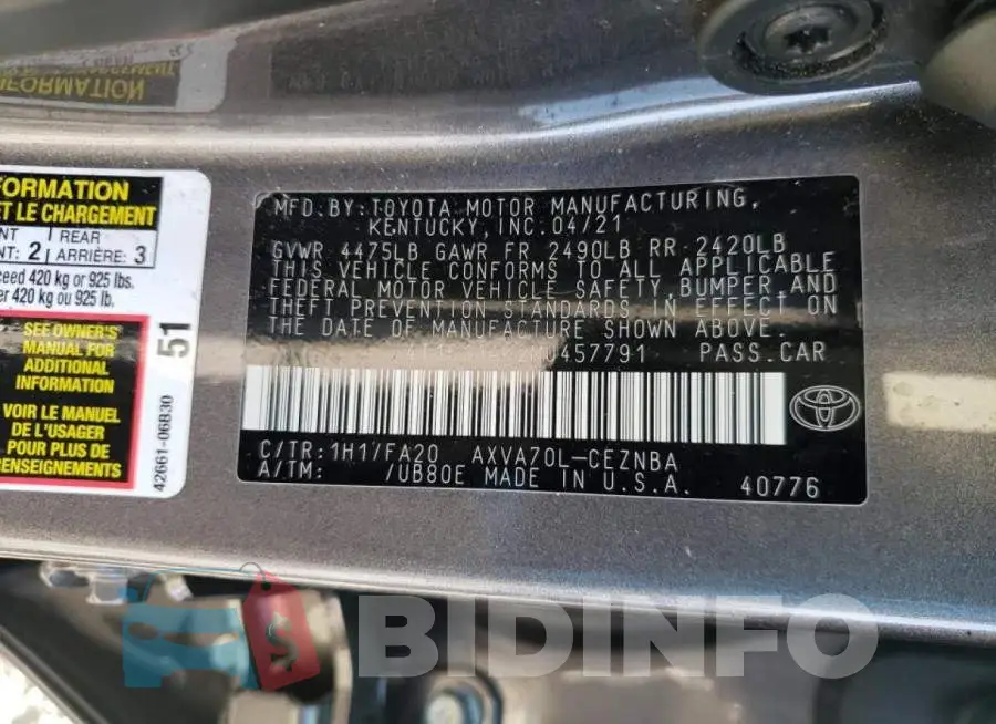 4T1C11AK2MU457791 Photo# 10