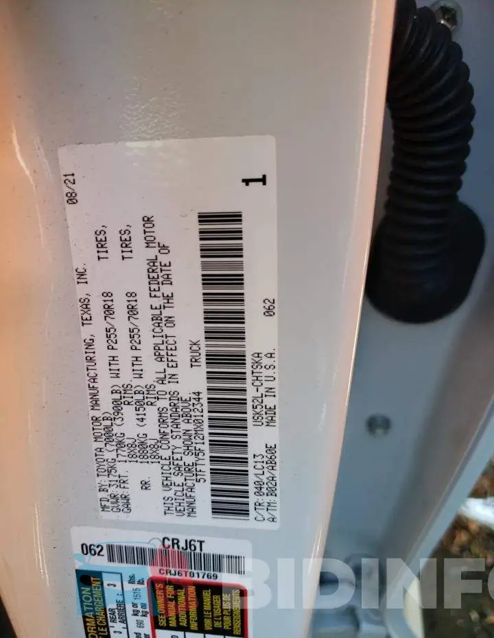 5TFTY5F12MX012344 Photo# 10