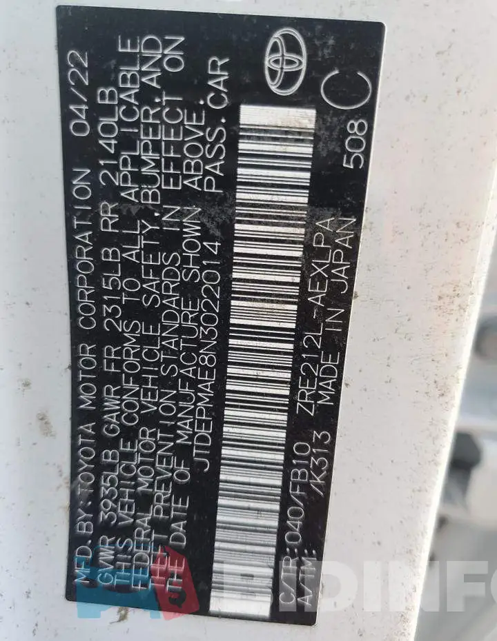 JTDEPMAE8N3022014 Photo# 10