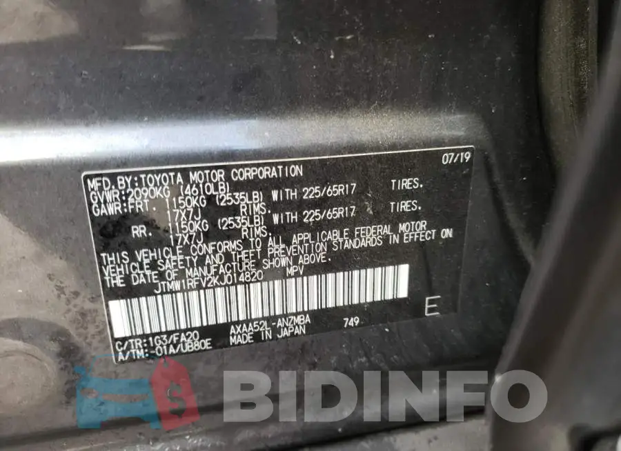 JTMW1RFV2KJ014820 Photo# 10