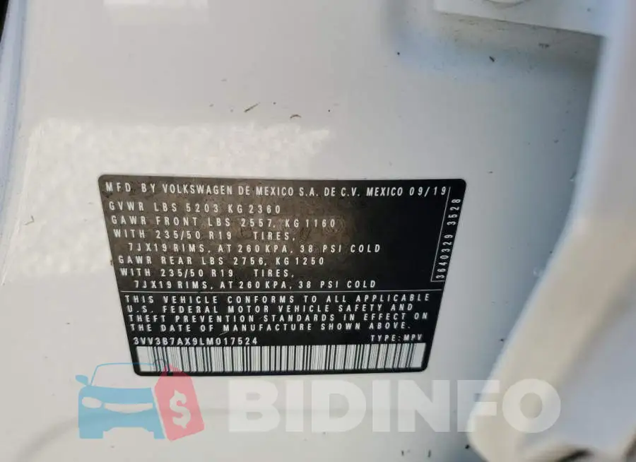 3VV3B7AX9LM017524 Photo# 10