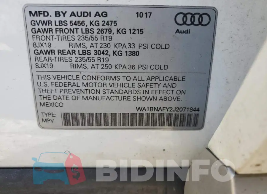 WA1BNAFY2J2071844 Photo# 10