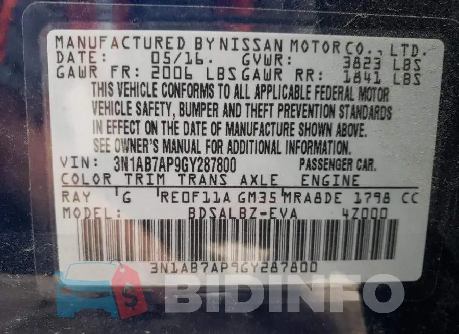 3N1AB7AP9GY287800 Photo# 10