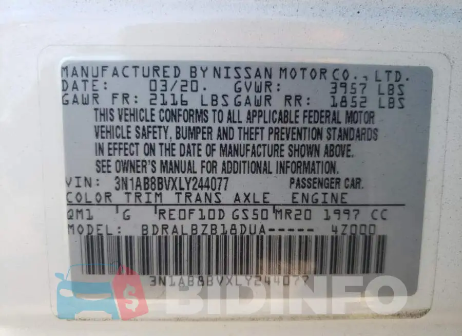 3N1AB8BVXLY244077 Photo# 10