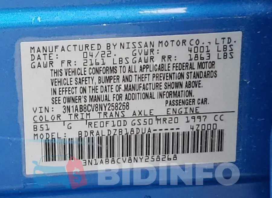 3N1AB8CV8NY258268 Photo# 10