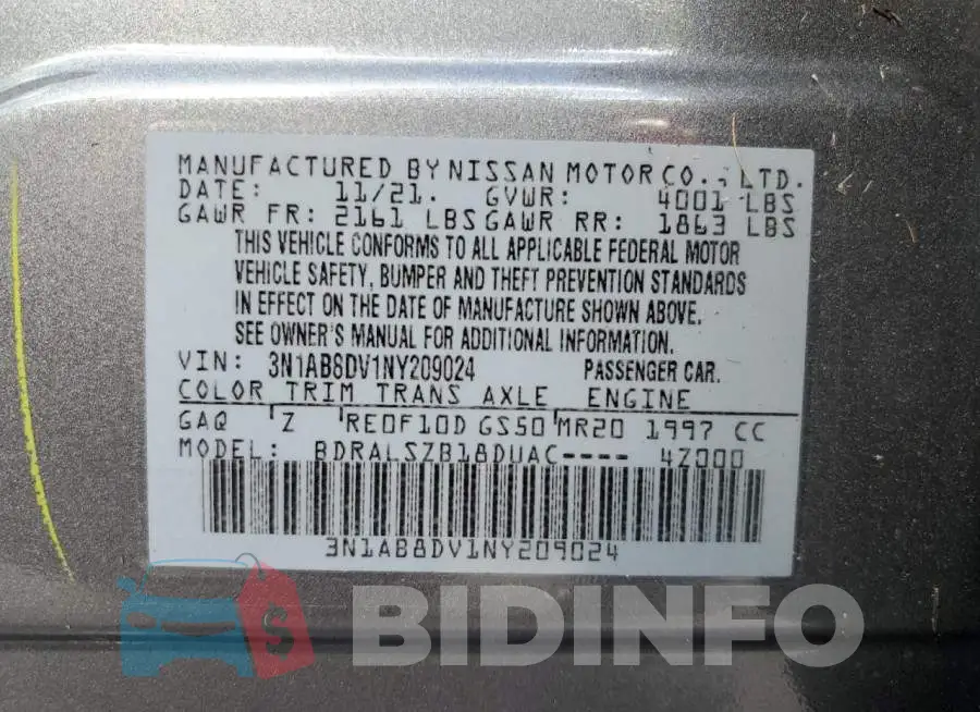 3N1AB8DV1NY209024 Photo# 10