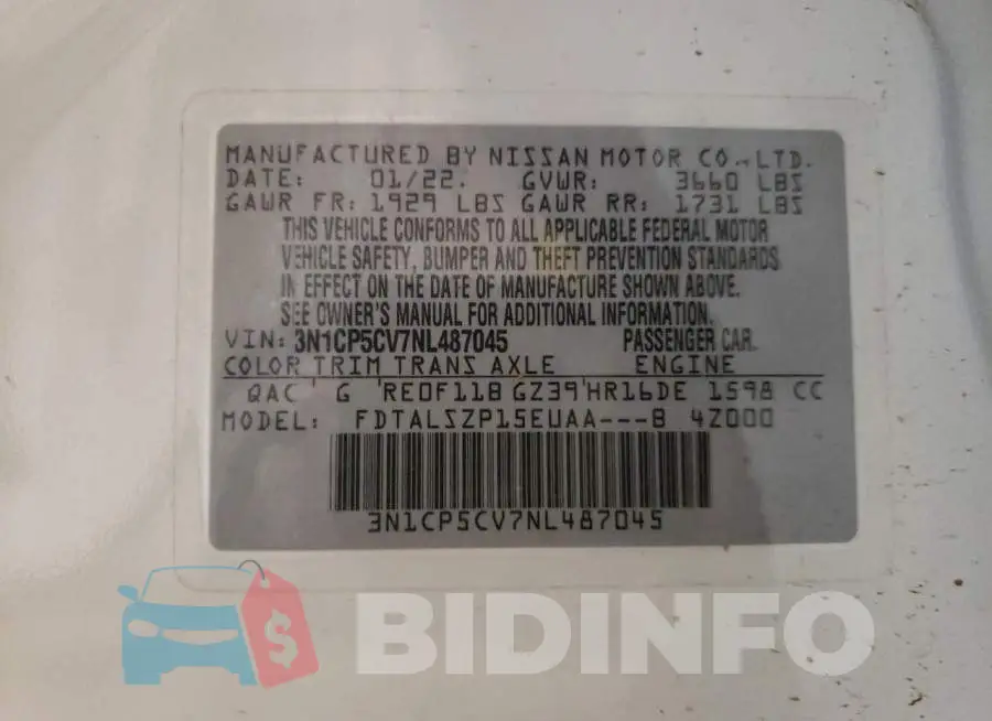 3N1CP5CV7NL487045 Photo# 10