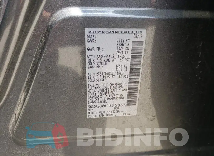5N1DR2CN9LC575853 Photo# 10