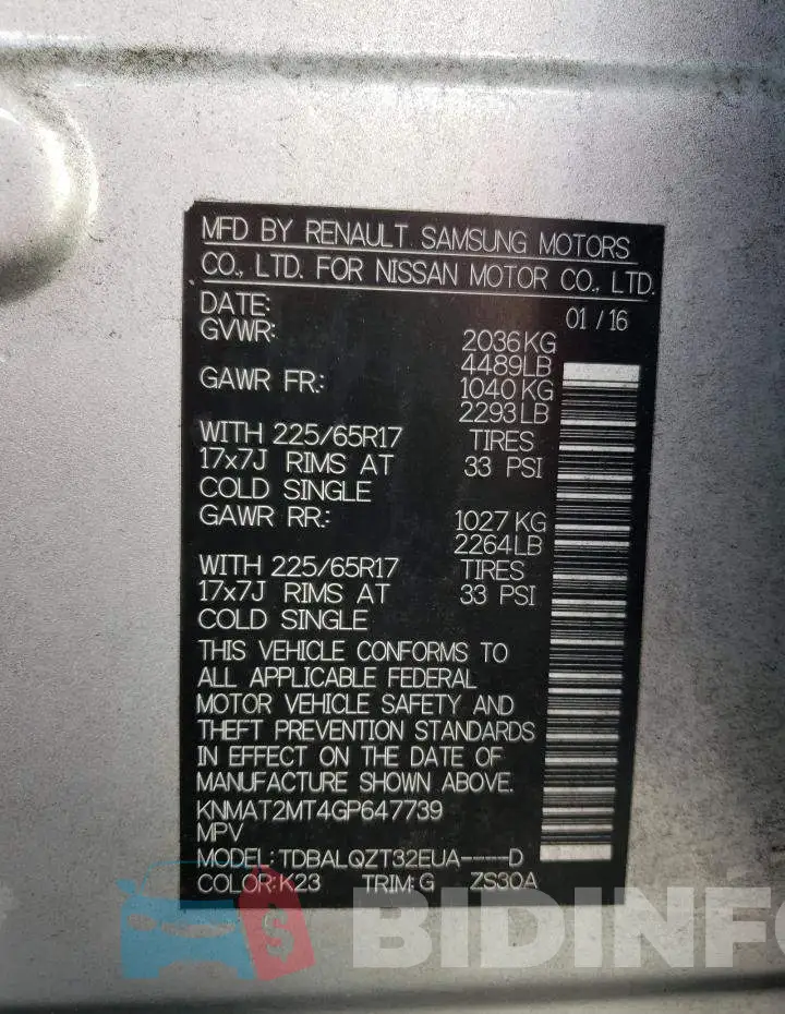 KNMAT2MT4GP647739 Photo# 10