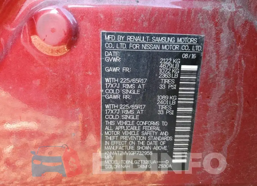 KNMAT2MV1GP732958 Photo# 10