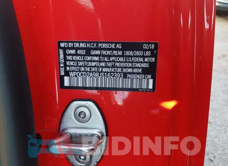WP0CD2A98JS162393 Photo# 10