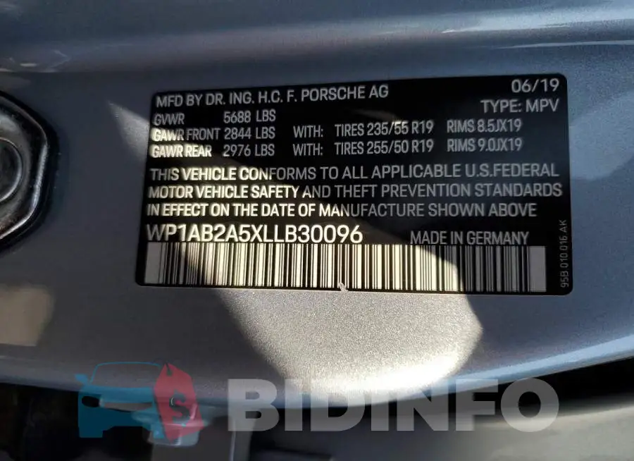 WP1AB2A5XLLB30096 Photo# 10