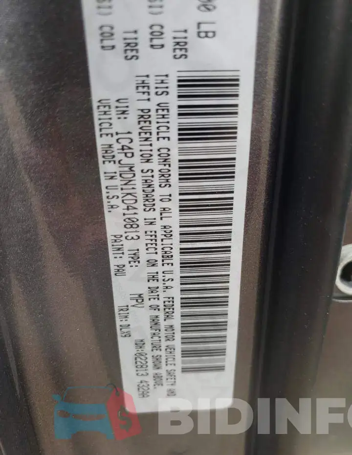 1C4PJMDN1KD410813 Photo# 10