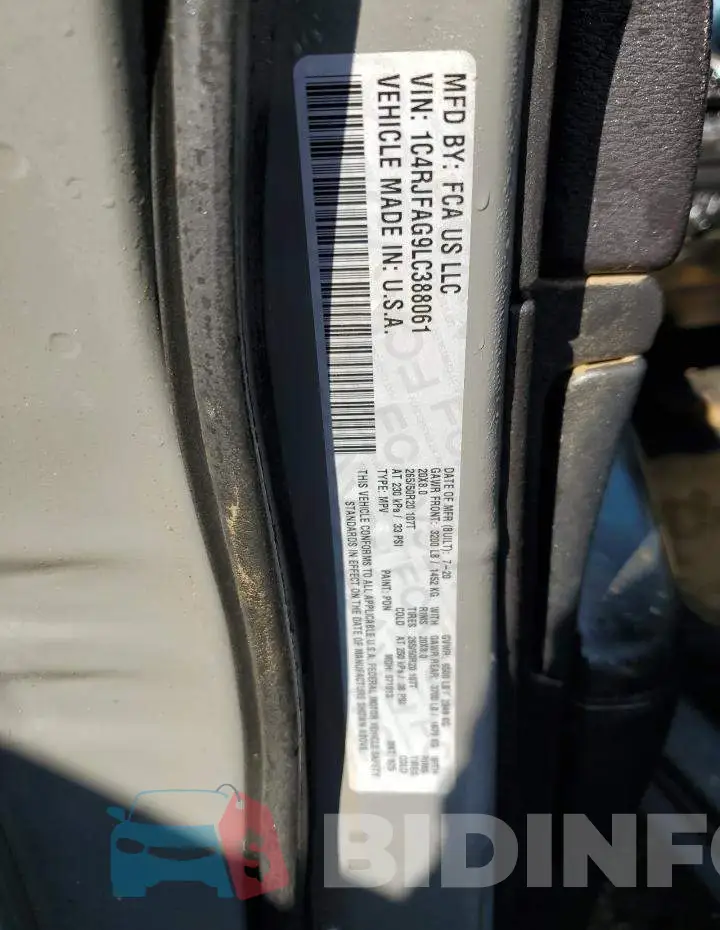 1C4RJFAG9LC388061 Photo# 10