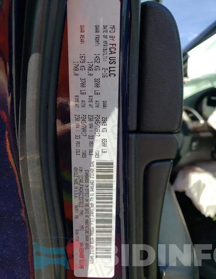 1C4RJFAGXGC337612 Photo# 10