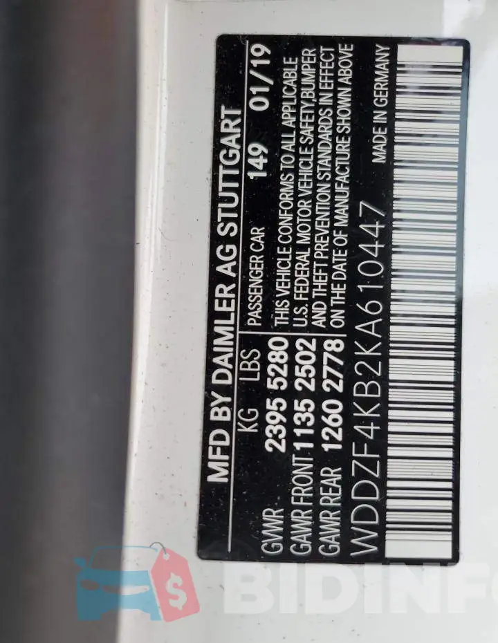 WDDZF4KB2KA610447 Photo# 10