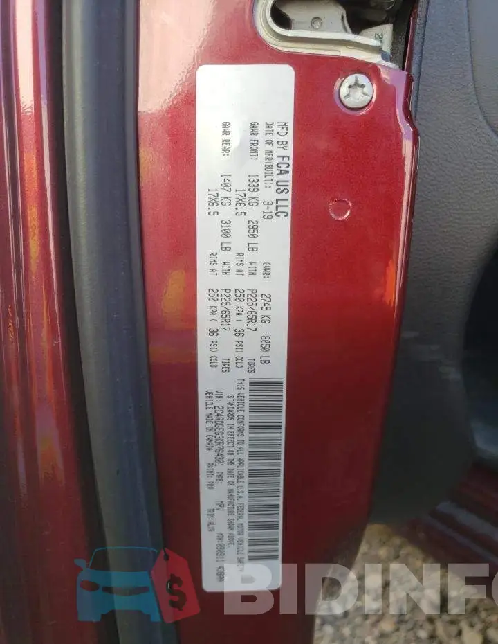 2C4RDGEG3KR764301 Photo# 10
