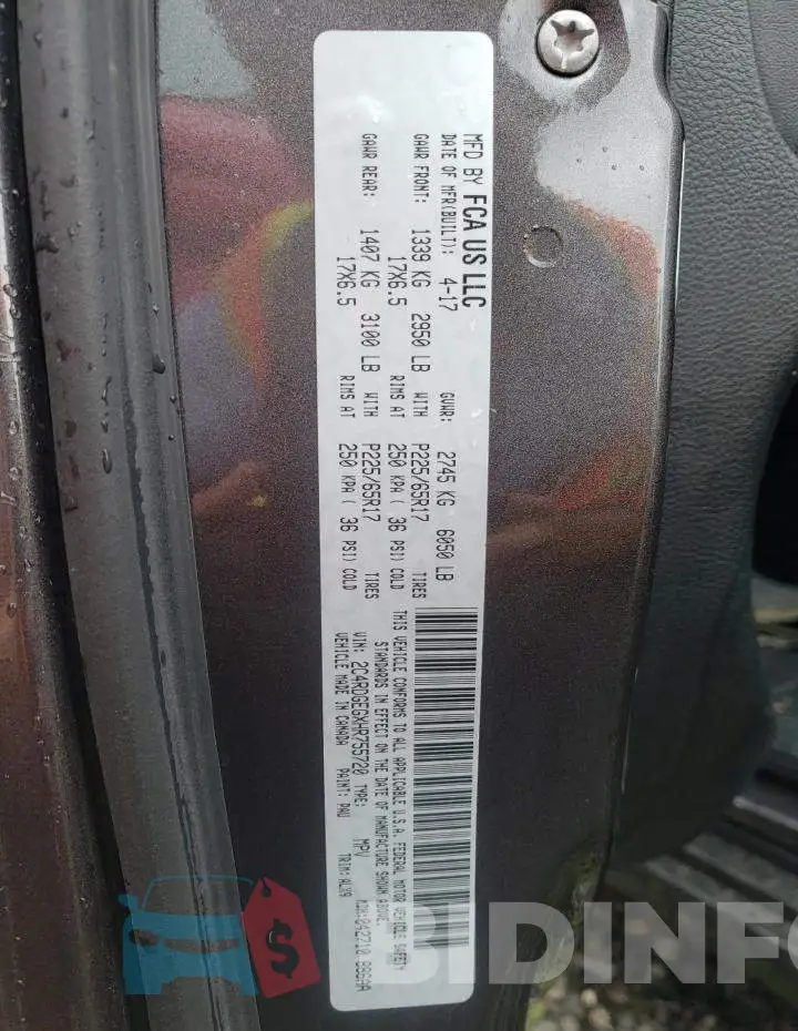 2C4RDGEGXHR755720 Photo# 10