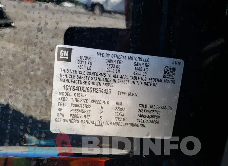 1GYS4DKJ6GR254435 Photo# 10
