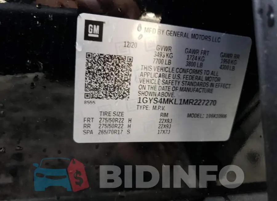 1GYS4MKL1MR227270 Photo# 10