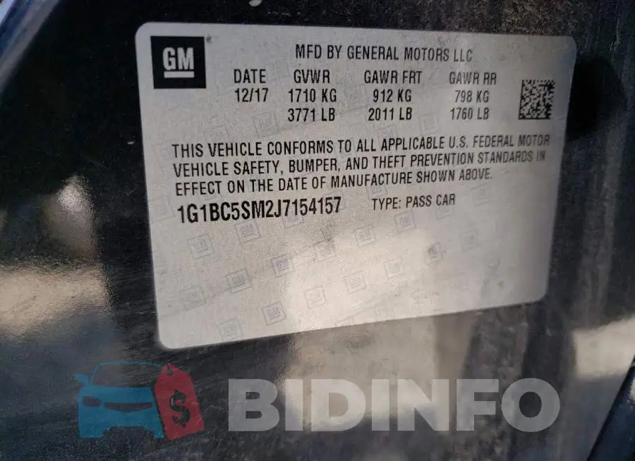 1G1BC5SM2J7154157 Photo# 10