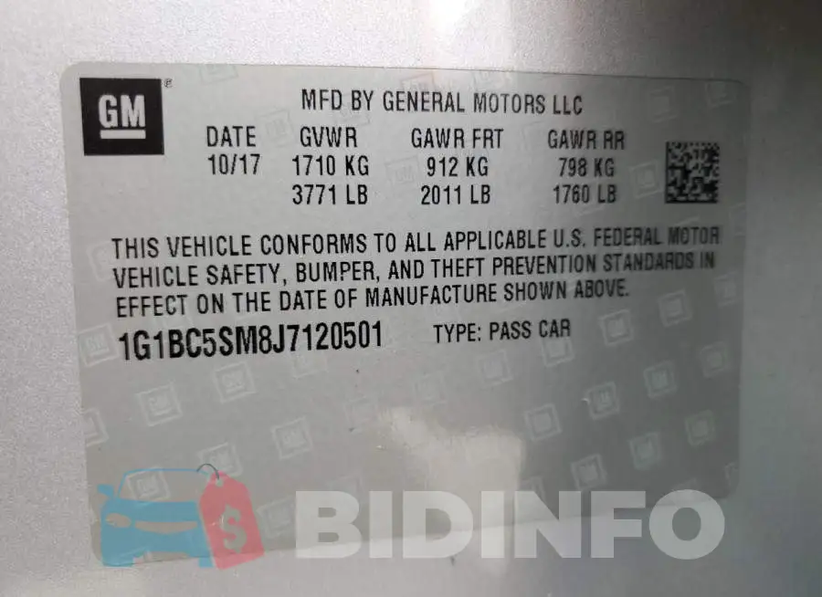 1G1BC5SM8J7120501 Photo# 10