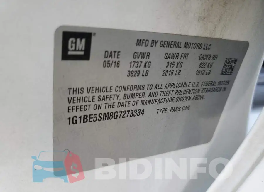 1G1BE5SM8G7273334 Photo# 10