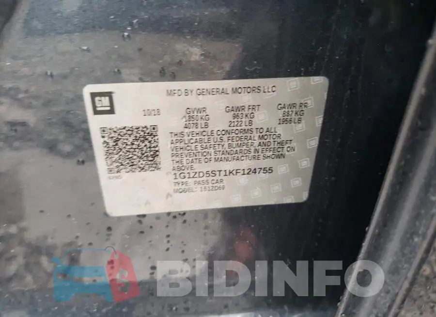 1G1ZD5ST1KF124755 Photo# 10
