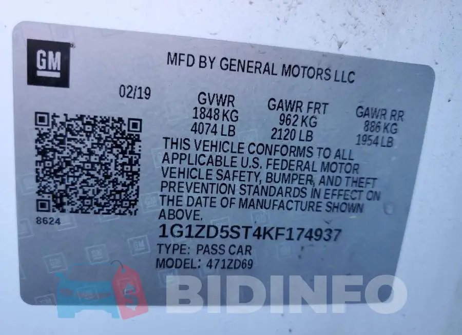 1G1ZD5ST4KF174937 Photo# 10
