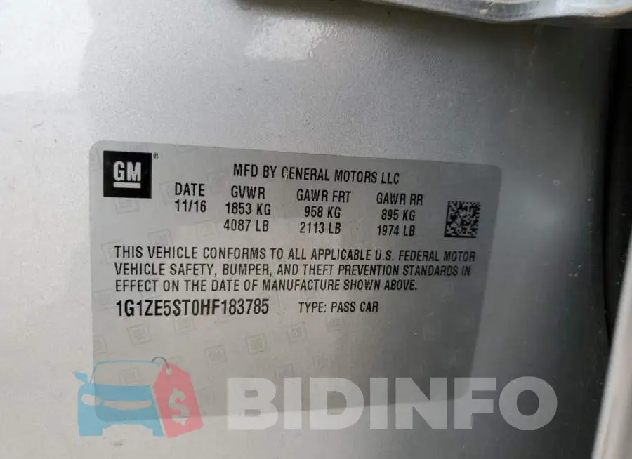 1G1ZE5ST0HF183785 Photo# 10