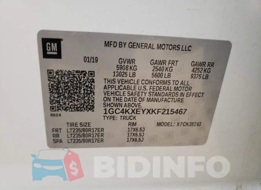 1GC4KXEYXKF215467 Photo# 10