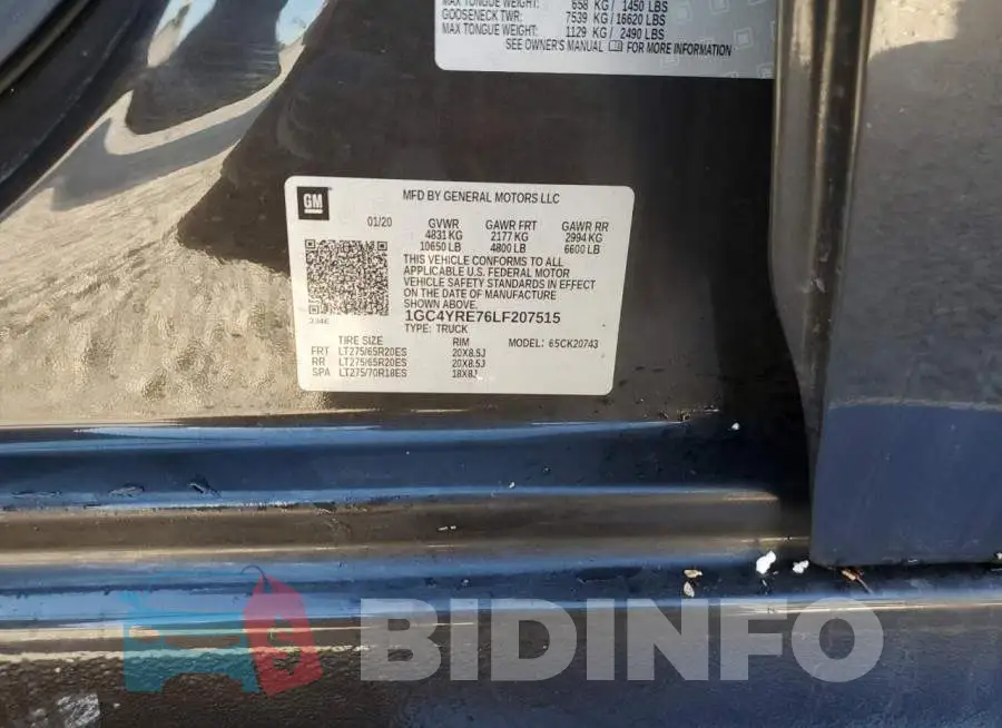 1GC4YRE76LF207515 Photo# 10