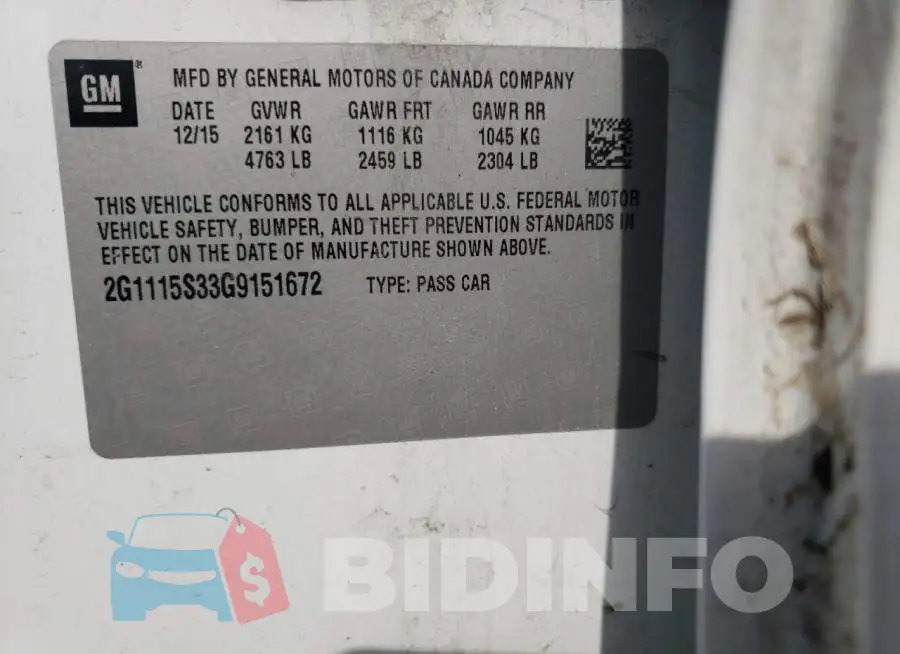 2G1115S33G9151672 Photo# 10