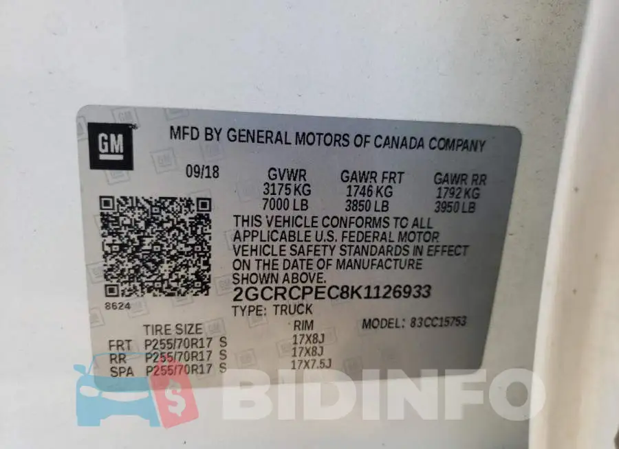 2GCRCPEC8K1126933 Photo# 10