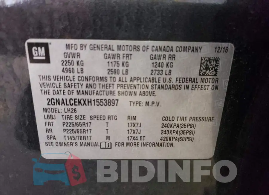 2GNALCEKXH1553897 Photo# 10