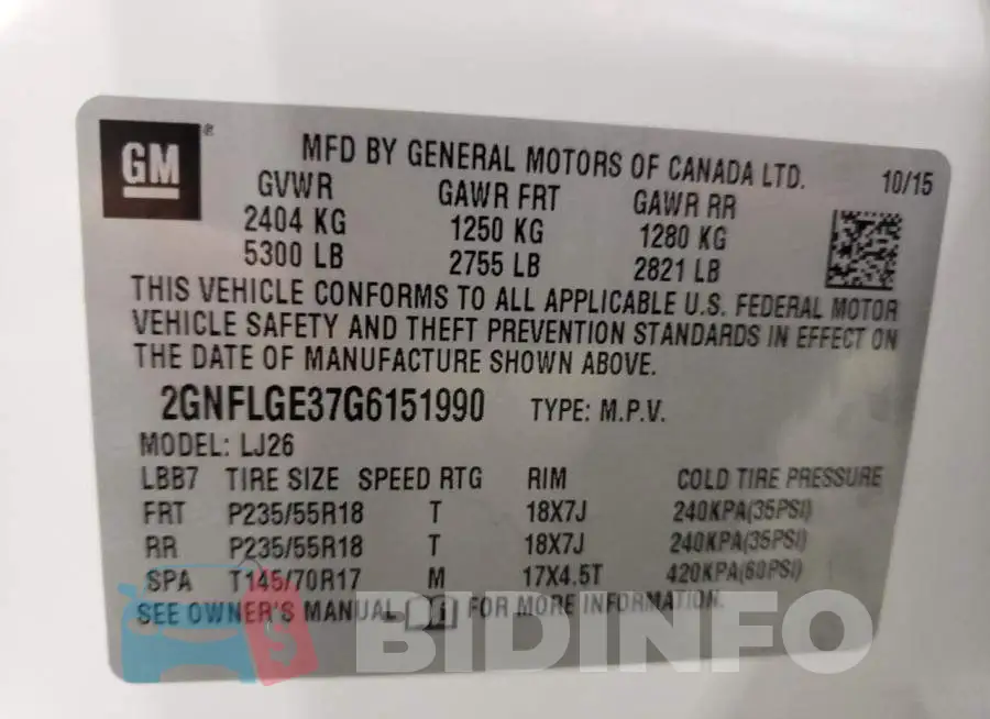 2GNFLGE37G6151990 Photo# 10