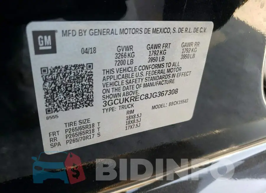 3GCUKREC8JG367308 Photo# 10