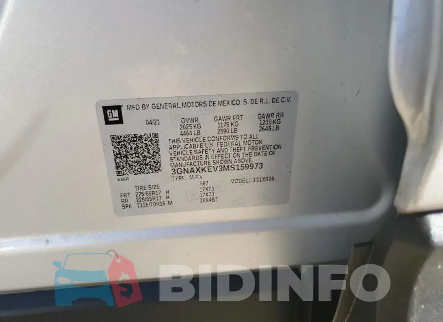 3GNAXKEV3MS159973 Photo# 10