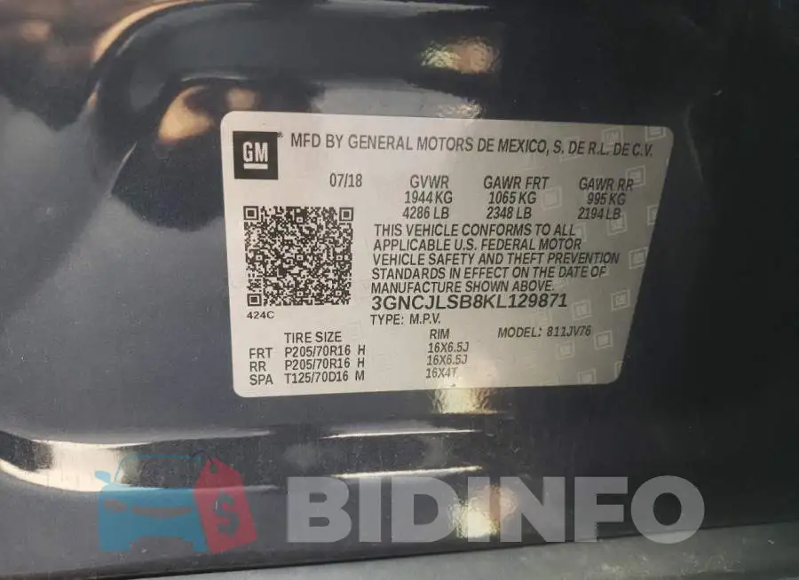 3GNCJLSB8KL129871 Photo# 10