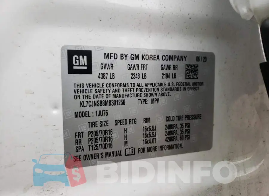 KL7CJNSB8MB301256 Photo# 10