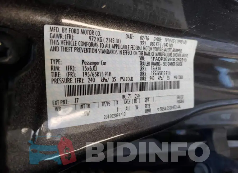 1FADP3E26GL282510 Photo# 10