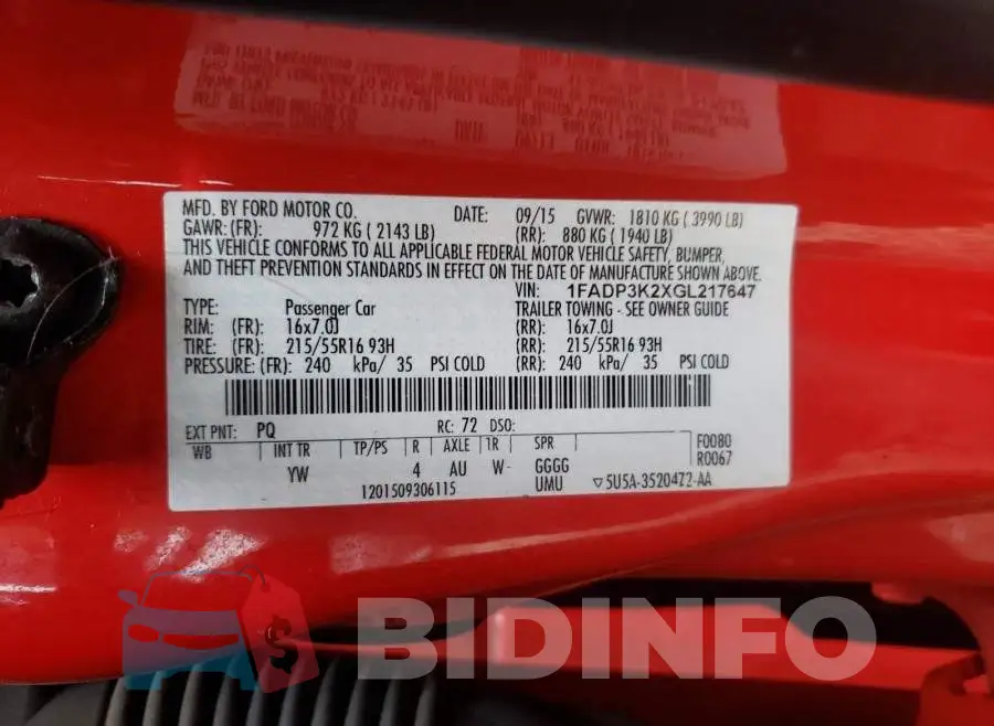 1FADP3K2XGL217647 Photo# 10