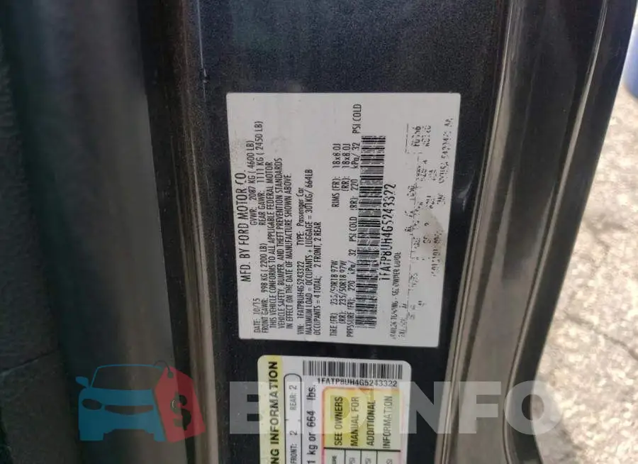 1FATP8UH4G5243322 Photo# 10